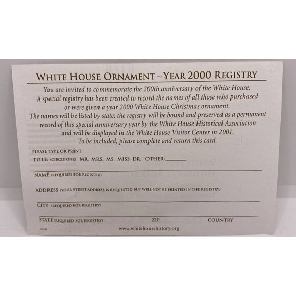 Vintage Christmas Collectible Ornament By The White House Historical Association - Picture 9 of 16